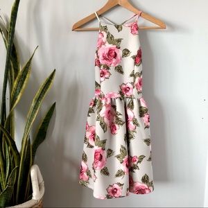 Floral Pink and White Dress